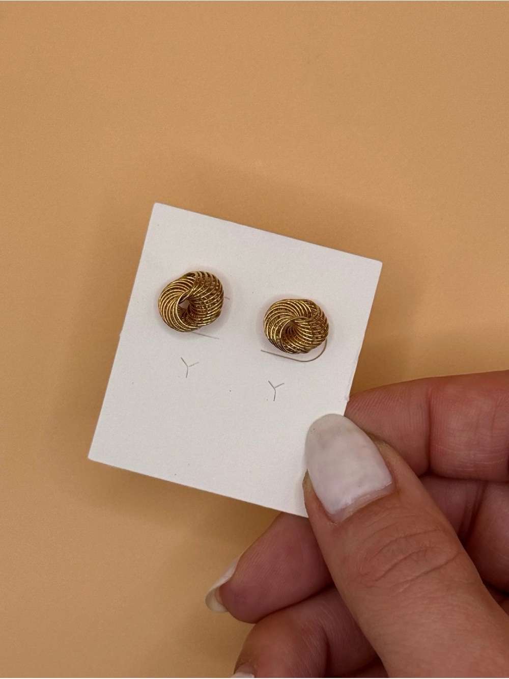 Mid Century Gold Knotted Stud Earrings